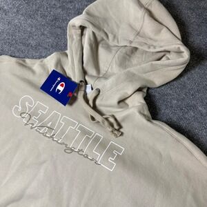 Champion Seattle Washington Hoodie Mens XL Sand Beige‎ Pullover Sweatshirt NWT